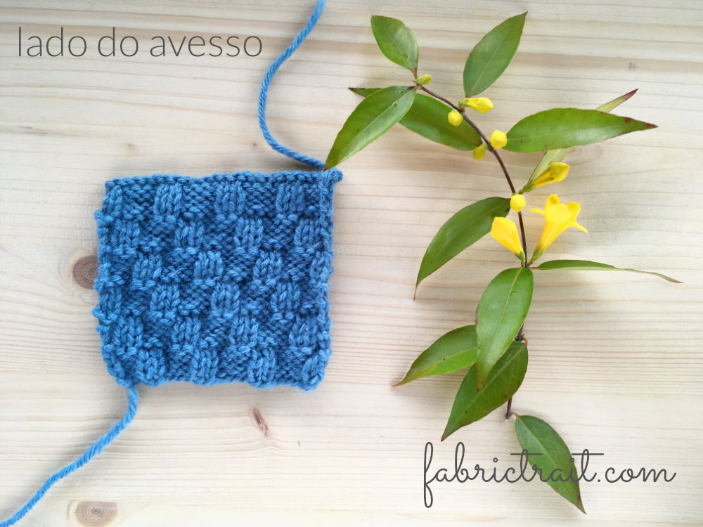 Pontos de Tricot - Ponto Canelado Diagonal 3 | pontos de trico canelado